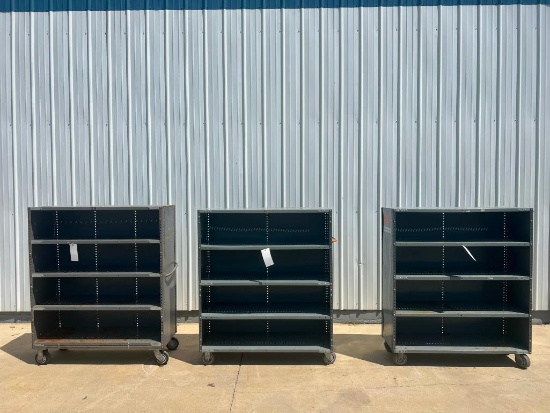 (3) metal cart with wheel casters, 48" x 46" x 18", located in Mt. Pleasant, IA.