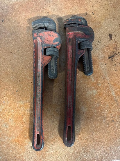 (2) 14" pipe wrench, located in Mt. Pleasant, IA.