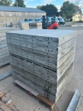 (20) 3' x 4' with brick ledge Wall-Ties aluminum concrete forms, smooth, 6-12 hole pattern, located
