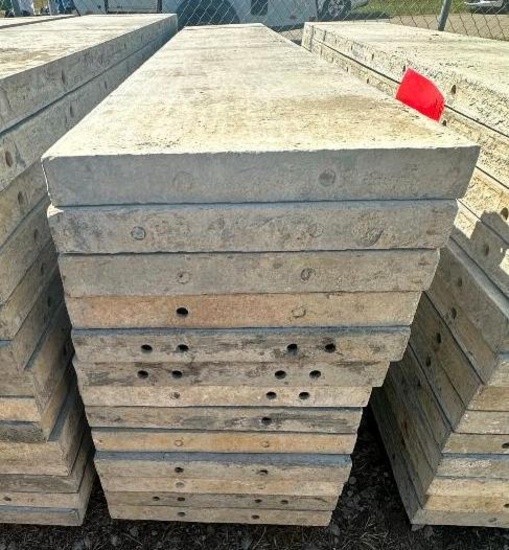 (13) 18" x 9' Tuf-n-lite aluminum concrete forms, smooth, 6-12 hole pattern