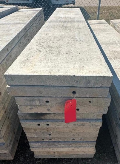 (13) 18" x 9' Tuf-n-lite aluminum concrete forms, smooth, 6-12 hole pattern