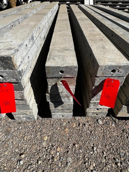 (7) 5" x 9' Tuf-n-lite aluminum concrete forms, smooth, 6-12 hole pattern