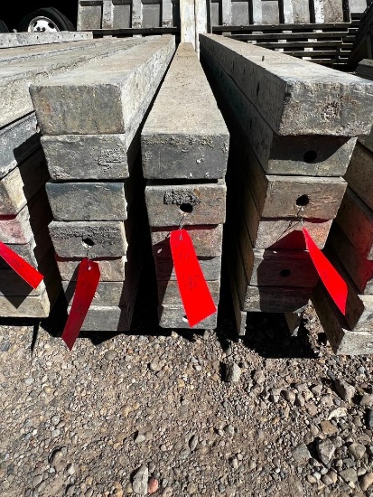 (7) 4" x 9' Tuf-n-lite aluminum concrete forms, smooth, 6-12 hole pattern