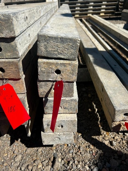 (6) 4" x 9' Tuf-n-lite aluminum concrete forms, smooth, 6-12 hole pattern