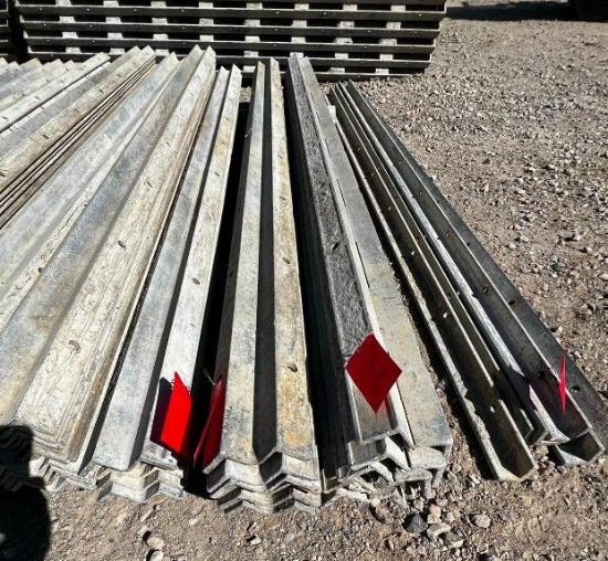 (7) 9' w's Tuf-n-lite aluminum concrete forms, smooth, 6-12 hole pattern