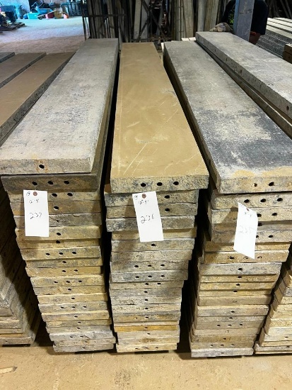 (19) 12" x 8' Tuf-n-lite aluminum concrete forms, smooth, 6-12 hole pattern