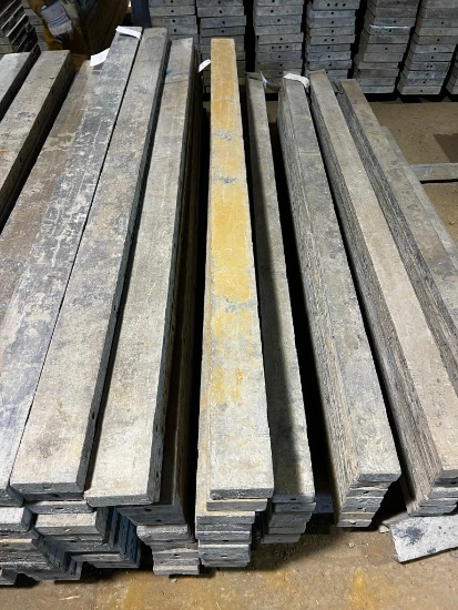 (11) 5" x 8' Tuf-n-lite aluminum concrete forms, smooth, 6-12 hole pattern