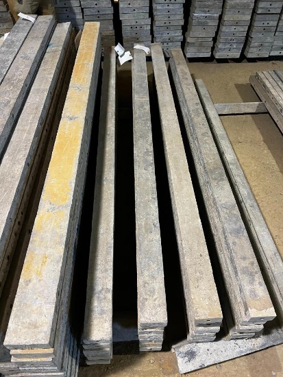 (7) 4" x 8' Tuf-n-lite aluminum concrete forms, smooth, 6-12 hole pattern