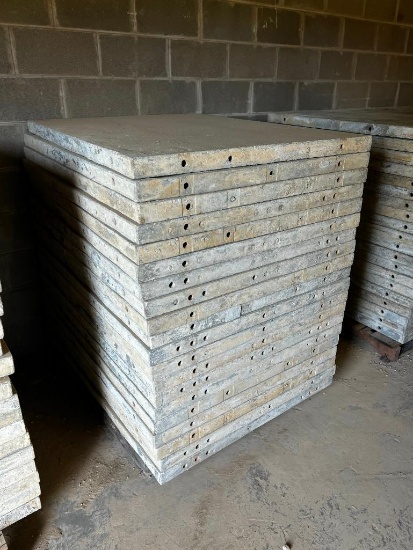 (20) 36" x 4' Tuf-n-lite aluminum concrete forms, smooth, 6-12 hole pattern