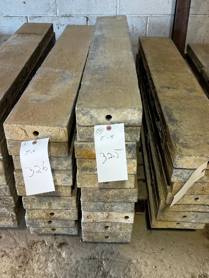 (10) 7" x 4' Tuf-n-lite aluminum concrete forms, smooth, 6-12 hole pattern