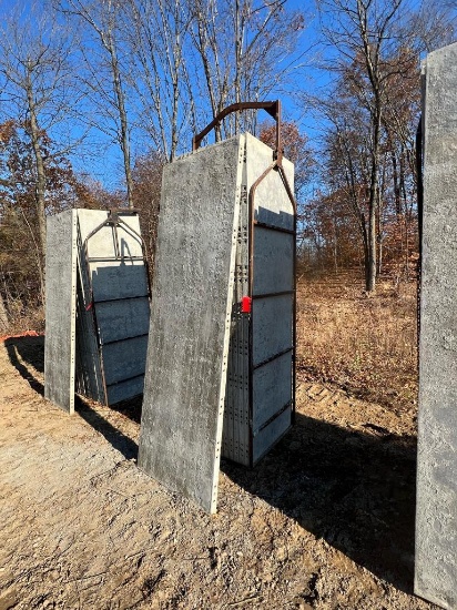 (16) 36" x 9' Western Aluminum Concrete Forms, Smooth, 6-12 Hole Pattern, with attached hardware,