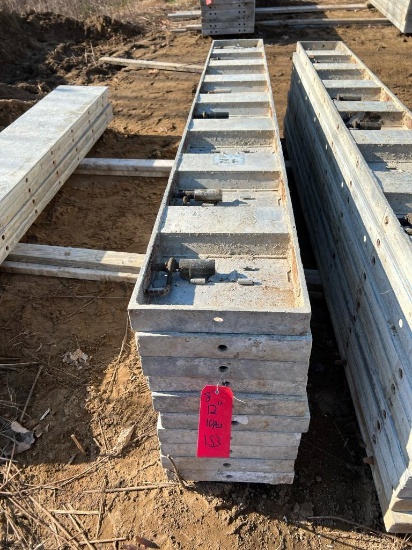 (10) 12" x 8' Western Aluminum Concrete Forms, Smooth, 6-12 Hole Pattern, with attached hardware,