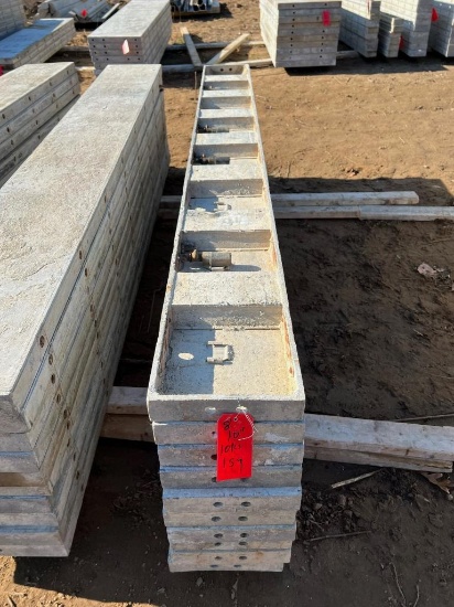 (10) 10" x 8' Western Aluminum Concrete Forms, Smooth, 6-12 Hole Pattern, with attached hardware,