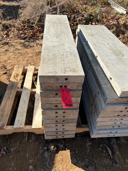 (12) 10" x 4' Western Aluminum Concrete Forms, Smooth, 6-12 Hole Pattern, Located in Latham, NY.