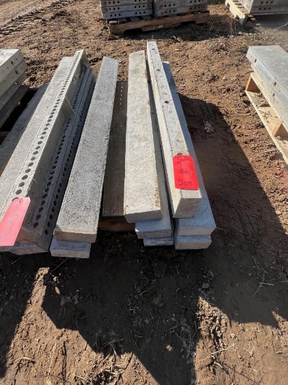 (8) 4" x 4' Western Aluminum Concrete Forms, Smooth, 6-12 Hole Pattern, Located in Latham, NY.