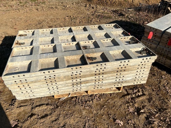 (9) 72" x 2' Western Aluminum Concrete Forms, Smooth, 6-12 Hole Pattern, Located in Latham, NY.