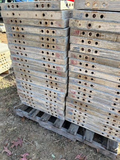 (20) 36" x 2' Western Aluminum Concrete Forms, Smooth, 6-12 Hole Pattern, with attached hardware,
