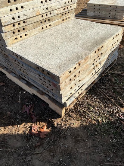 (6) 36" x 2' Western Aluminum Concrete Forms, Smooth, 6-12 Hole Pattern, with attached hardware,