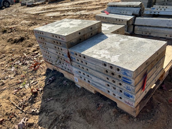 (12) 18" x 2' Western Aluminum Concrete Forms, Smooth, 6-12 Hole Pattern, with attached hardware,