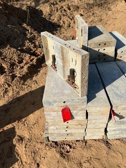 (10) 12" x 2' Western Aluminum Concrete Forms, Smooth, 6-12 Hole Pattern, with attached hardware,