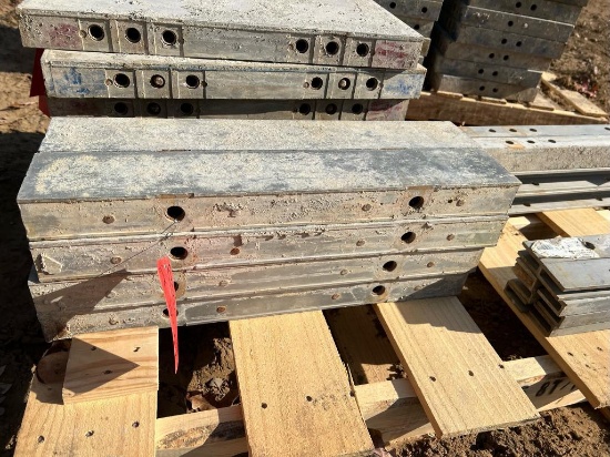 (8) 4" x 2' Western Aluminum Concrete Forms, Smooth, 6-12 Hole Pattern, Located in Latham, NY.