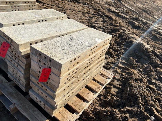 (10) 36" x 1' Western Aluminum Concrete Forms, Smooth, 6-12 Hole Pattern, with attached hardware,