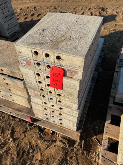 (10) 18" x 1' Western Aluminum Concrete Forms, Smooth, 6-12 Hole Pattern, with attached hardware,