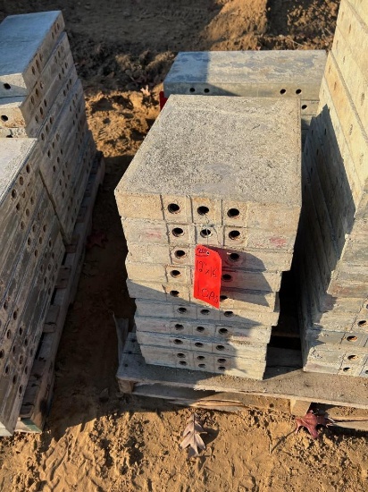 (10) 16" x 1' Western Aluminum Concrete Forms, Smooth, 6-12 Hole Pattern, with attached hardware,