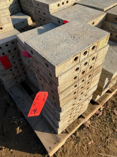 (14) 8" x 1' Western Aluminum Concrete Forms, Smooth, 6-12 Hole Pattern, Located in Latham, NY.