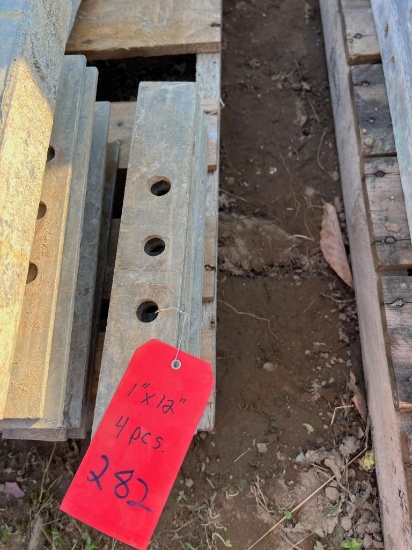 (4) 1" x 1' Western Aluminum Concrete Forms, Smooth, 6-12 Hole Pattern, Located in Latham, NY.