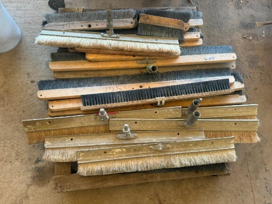 Pallet of Concrete Bull Float Broom Attachments