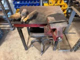 Table with Vise and Chair