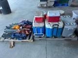 Pallet of Coolers and Camping Chairs