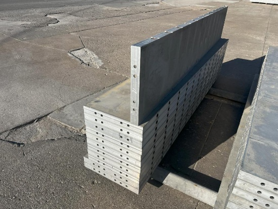 (12) Assorted 9' NEW, Smooth, 6-12 Hole Pattern, Aluform Aluminum Concrete Forms,