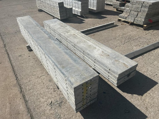 (12) Assorted 9' Smooth, 6-12 Hole Pattern, Wall-Ties Aluminum Concrete Forms