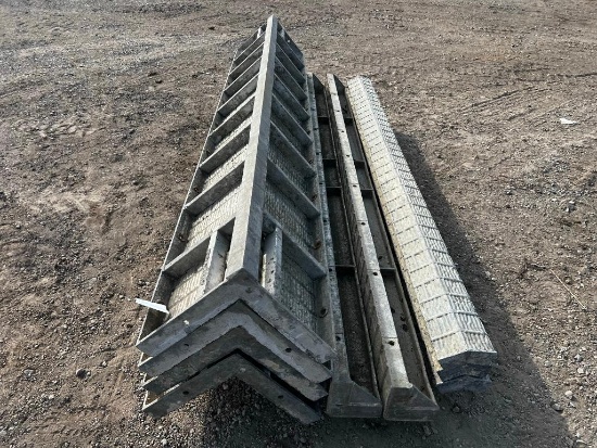 (9) Assorted 9' Wraps and Corners, Vertibrick, 6-12 Hole Pattern, Aluminum Concrete Forms