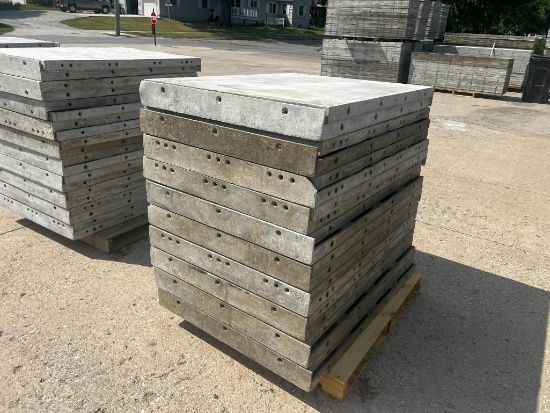(20) 36" x 4' Smooth, 6-12 Hole Pattern, Wall-Ties Aluminum Concrete Forms with Ledge