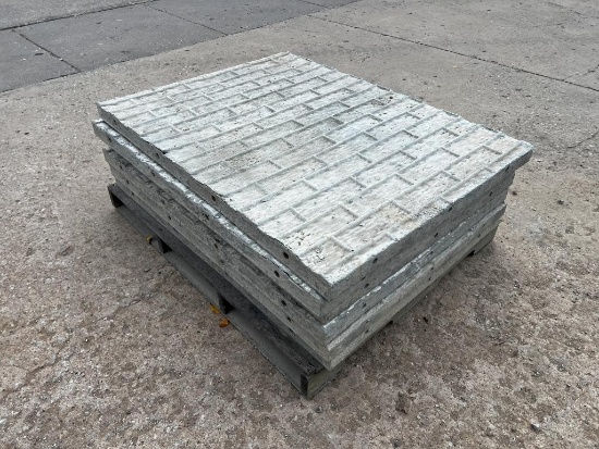 (6) 36" x 4' Textured Brick, 6-12 Hole Pattern, Precise Aluminum Concrete Forms