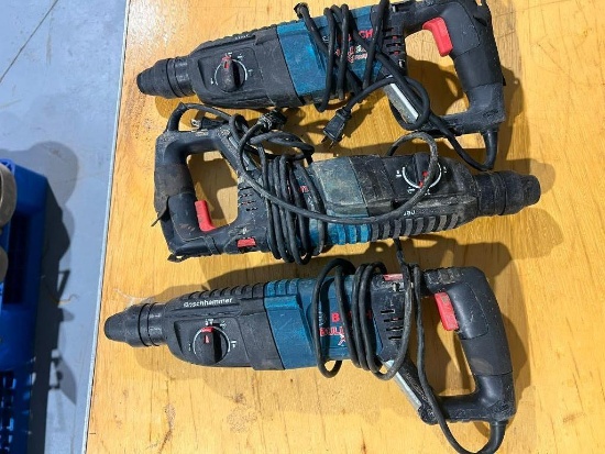 (3) Bosch Bulldog Xtreme Rotary Hammer Drills