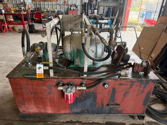 Hydraulic Pump, 30 HP, 3 Phase, Tank, Hose, Fittings