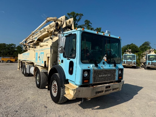 2005 Putzmeister BSF 47Z.16H 47m Concrete Pump on 2004 Mack MR688S Tandem Axle Truck