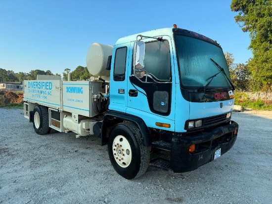 1998 Schwing BPL-500-18R Concrete Line Pump on 1998 GMC T-8500 Truck