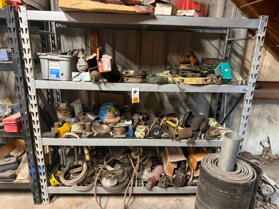 Shelf and Contents: Pump Clamps and Fittings