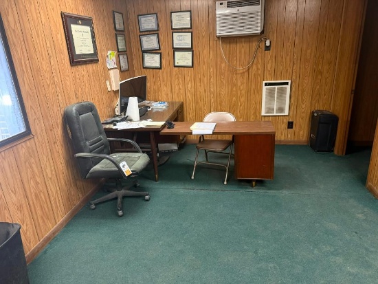 Contents of Office: (2) Desks, Chairs, Couch, Printer, Monitor, Paper Shredder