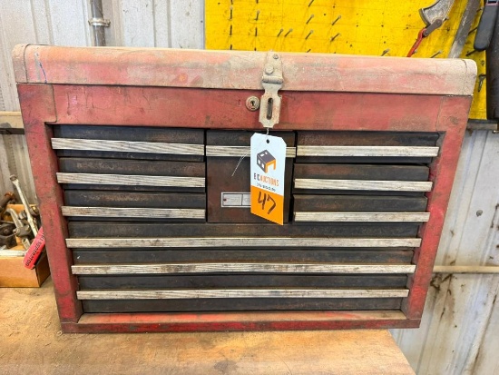 Craftsman 10-Drawer Upper Tool Box, Hinged Lid, with Contents