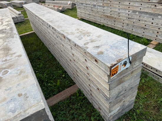 (10) 10" x 9' Smooth, 8-8 Hole Pattern, Precise/Wall-Ties Aluminum Concrete Forms