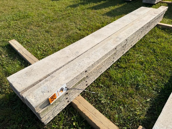 (6) Assorted 8' Smooth, 8-8 Hole Pattern, Precise/Wall-Ties Aluminum Concrete Forms, Damaged