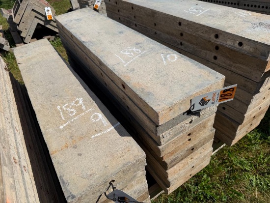 (9) 10" x 4' Smooth, 8-8 Hole Pattern, Precise/Wall-Ties Aluminum Concrete Forms
