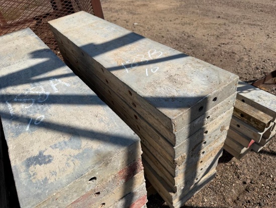 (10) 10" x 4' Smooth, 8-8 Hole Pattern, Precise/Wall-Ties Aluminum Concrete Forms