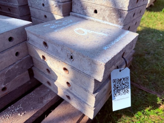 (4) 9" x 1' Cap, Smooth, 8-8 Hole Pattern, Precise/Wall-Ties Aluminum Concrete Forms